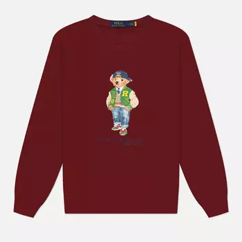 Мужская толстовка Polo Ralph Lauren Polo Bear Crew Neck, цвет бордовый, размер S