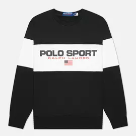 Мужская толстовка Polo Ralph Lauren Polo Sport Colour-Blocked Fleece Crew Neck, цвет чёрный, размер S