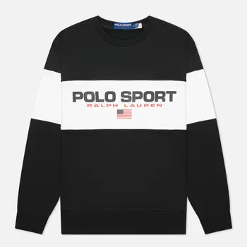 Мужская толстовка Polo Ralph Lauren Polo Sport Colour-Blocked Fleece Crew Neck, цвет чёрный, размер XL