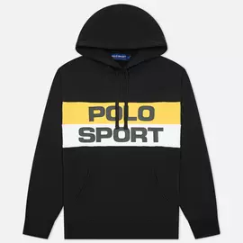 Мужская толстовка Polo Ralph Lauren Polo Sport Colour-Blocked Fleece Hoodie, цвет чёрный, размер M
