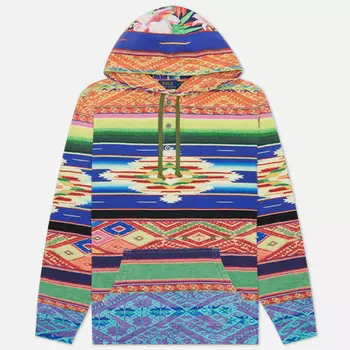 Мужская толстовка Polo Ralph Lauren Serape-Print Mesh Hoodie, цвет синий, размер XXL