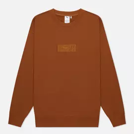 Мужская толстовка Puma x Maison Kitsune Logo Crew, цвет коричневый, размер XXS