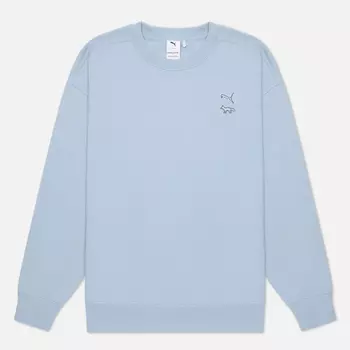 Мужская толстовка Puma x Maison Kitsune Print Crew, цвет голубой, размер M