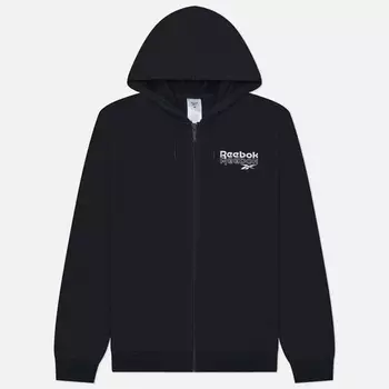 Мужская толстовка Reebok Identity Brand Proud Full-Zip Hoodie, цвет чёрный, размер S