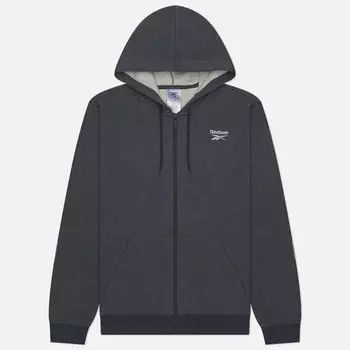 Мужская толстовка Reebok Identity Small Logo Fleece Full-Zip Hoodie, цвет серый, размер L