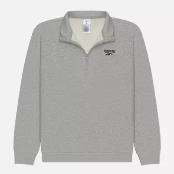 Мужская толстовка Reebok Identity Small Logo Fleece 1/4 Zip, цвет серый, размер M