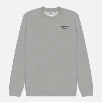 Мужская толстовка Reebok Identity Small Logo Fleece Crew, цвет серый, размер XL