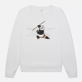 Мужская толстовка Reebok x Kung Fu Panda Print Crew, цвет белый, размер XS