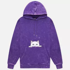 Мужская толстовка RIPNDIP Peeking Nermal Embroidered Hoodie, цвет фиолетовый, размер XL