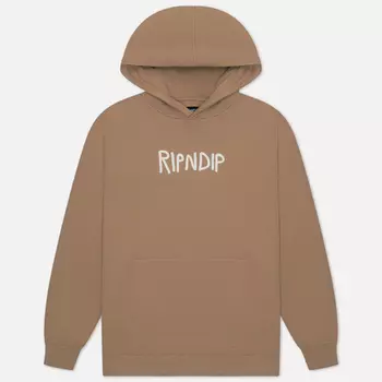 Мужская толстовка RIPNDIP Ripndip Rubber Logo Hoodie, цвет бежевый, размер XXL