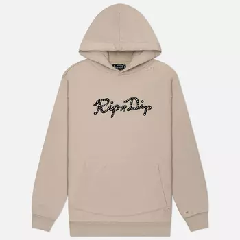 Мужская толстовка RIPNDIP Script Distressed Hoodie, цвет бежевый, размер XL