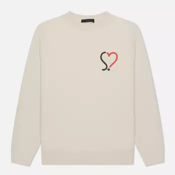 Мужская толстовка SOPHNET. Heart Crew Neck, цвет белый, размер XL