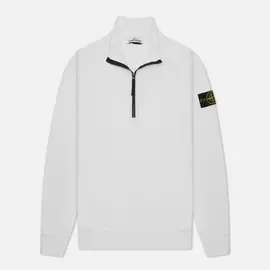 Мужская толстовка Stone Island Brushed Cotton Fleece Half-Zipper, цвет белый, размер XXL
