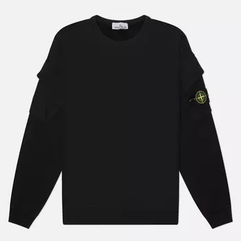 Мужская толстовка Stone Island Brushed Organic Cotton Fleece Pocket Sleeve Regular, цвет чёрный, размер XXL