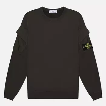 Мужская толстовка Stone Island Brushed Organic Cotton Fleece Pocket Sleeve Regular, цвет серый, размер XXL