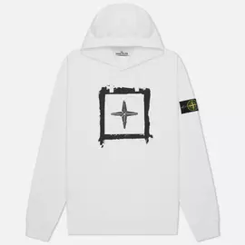 Мужская толстовка Stone Island Stencil Print, цвет белый, размер L