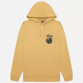 Мужская толстовка Stussy 8 Ball Hoodie, цвет коричневый, размер XL
