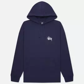 Мужская толстовка Stussy Basic Stussy Signature Logo Hoodie, цвет синий, размер XL