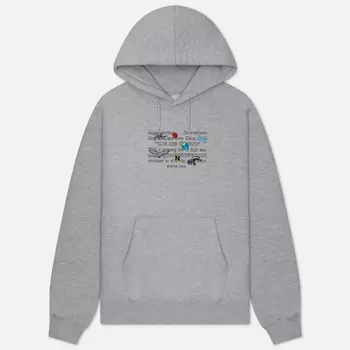 Мужская толстовка thisisneverthat Sticker Hoodie, цвет серый, размер XL