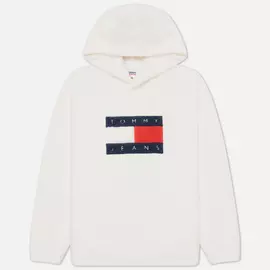 Мужская толстовка Tommy Jeans ABO Polar Fleece Hoodie, цвет белый, размер S