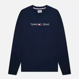 Мужская толстовка Tommy Jeans Seasonal Straight Logo Crew Neck, цвет синий, размер XL