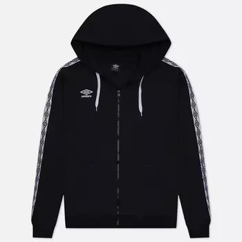 Мужская толстовка Umbro FW Taped Zip Hoodie, цвет чёрный, размер L