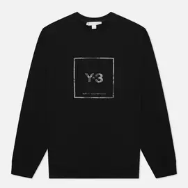 Мужская толстовка Y-3 Square Label Graphic Crew Neck, цвет чёрный, размер XXS