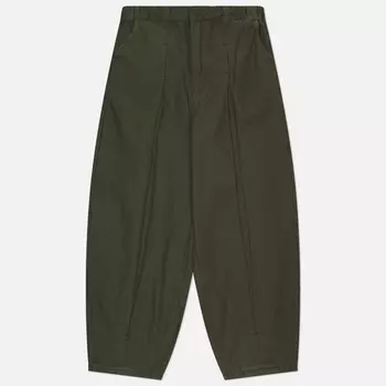 Мужские брюки Anglan Long Tuck Wing Balloon, цвет оливковый, размер L