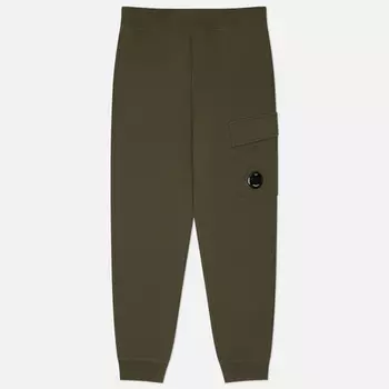 Мужские брюки C.P. Company Diagonal Raised Fleece Lens Regular Fit, цвет оливковый, размер XXL