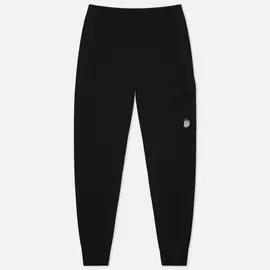 Мужские брюки C.P. Company Diagonal Raised Fleece Lens Track, цвет чёрный, размер XL