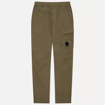Мужские брюки C.P. Company Flatt Nylon Regular Cargo, цвет оливковый, размер 48
