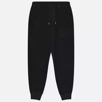 Мужские брюки C.P. Company Reverse Brushed & Emerized Diagonal Fleece Mixed, цвет чёрный, размер S