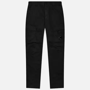 Мужские брюки C.P. Company Stretch Sateen Ergonomic Lens Double Cargo, цвет чёрный, размер 52