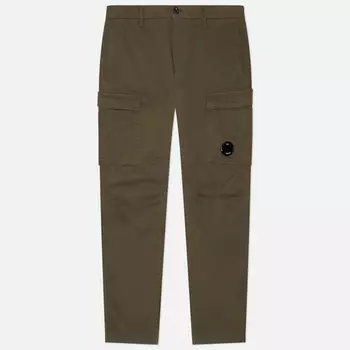 Мужские брюки C.P. Company Stretch Sateen Ergonomic Cargo Garment Dyed, цвет оливковый, размер 48