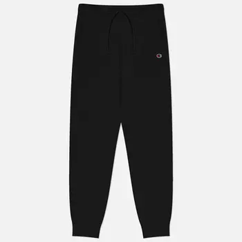 Мужские брюки Champion C Logo Soft Compact Spring Poly Terry, цвет чёрный, размер XXL