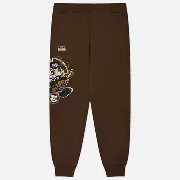 Мужские брюки Evisu Heritage Ninja Daruma Printed, цвет коричневый, размер XL