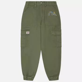 Мужские брюки Evisu Seagull Applique Embroidery Jogger, цвет оливковый, размер 32