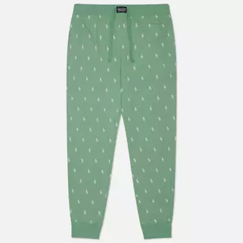 Мужские брюки Polo Ralph Lauren All Over Pony Cotton Jersey Sleep Jogger, цвет зелёный, размер L