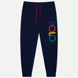 Мужские брюки Polo Ralph Lauren Multicolor Logo Printed Joggers, цвет синий, размер S