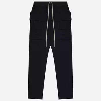 Мужские брюки Rick Owens DRKSHDW Hollywood Creatch Cargo Drawstring, цвет чёрный, размер S