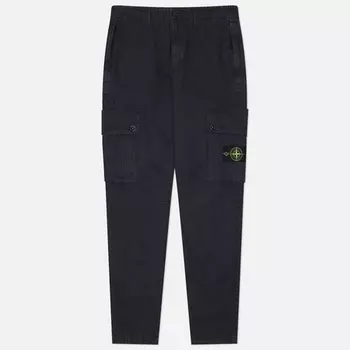 Мужские брюки Stone Island Brushed Organic Cotton Canvas Old Effect Slim, цвет синий, размер 34