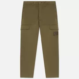 Мужские брюки Stone Island Ghost Piece Stretch Cotton Wool Satin Regular Tapered Fit, цвет оливковый, размер 36
