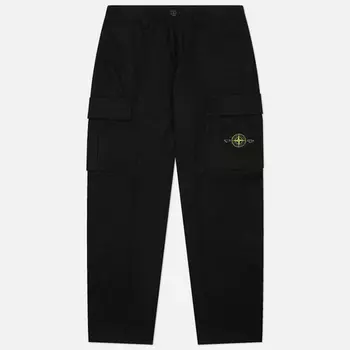 Мужские брюки Stone Island Panama Cotton, цвет чёрный, размер 30