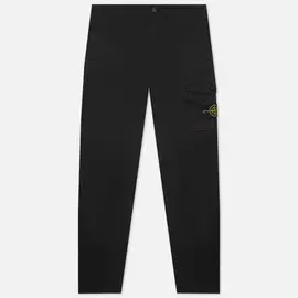 Мужские брюки Stone Island Stretch Cotton Gabardine Slim Fit, цвет чёрный, размер 36