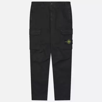 Мужские брюки Stone Island Stretch Organic Broken Twull Cotton Old Effect, цвет чёрный, размер 33