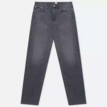 Мужские джинсы Edwin Loose Tapered Kaihara Black x Black Stretch Denim Green x White Selvage 12,5 Oz, цвет серый, размер 36/32