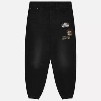 Мужские джинсы Evisu Multi Badges Seagull Print, цвет чёрный, размер 30