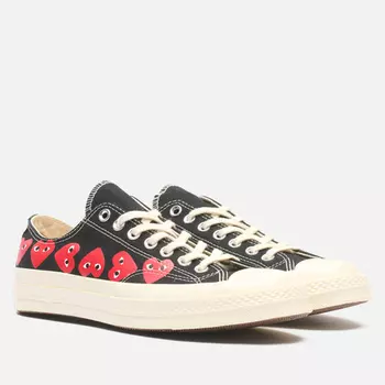 Мужские кеды Converse x Comme des Garcons Play Chuck 70 Multi Heart Low, цвет чёрный, размер 40 EU