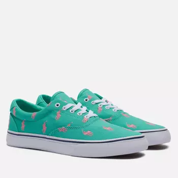 Мужские кеды Polo Ralph Lauren Thorton All Over Embroidered Polo Pony, цвет зелёный, размер 41 EU