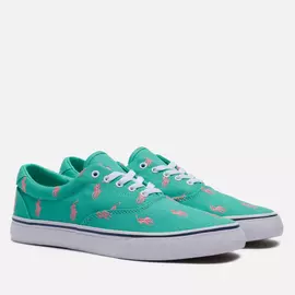 Мужские кеды Polo Ralph Lauren Thorton All Over Embroidered Polo Pony, цвет зелёный, размер 44 EU